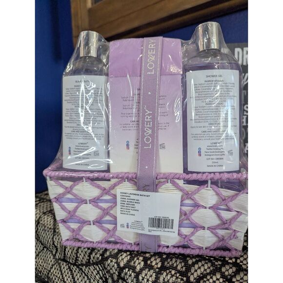 NEW 7 PC Lovery Honey Lavendar Bath Set - Picture 2 of 9
